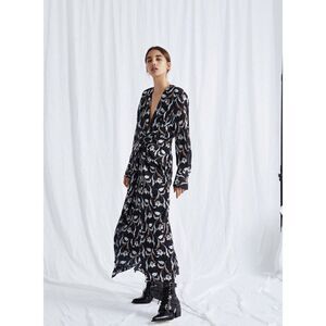 Acler garber floral midi flare dress size US2